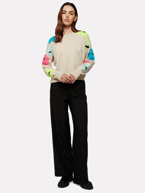 BRODIE Funky Floral Pop Crew Neck Jumper