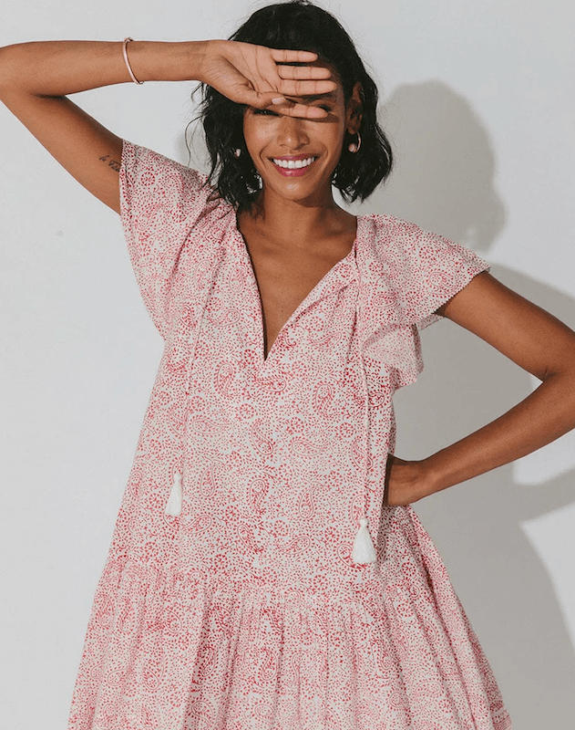 jaya mini dress Cleobella Jaya Mini Dress Paisley Ditzy Paisley Ditzy / XL