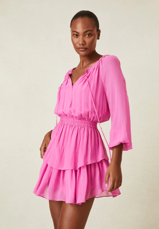 LoveShackFancy Popover Dress Pitaya