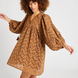 MILLE Eyelet Daisy Dress Caramel