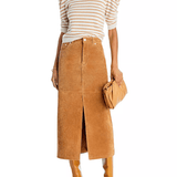 FRAME Ruched Sleeve Cashmere Sweater Camel Stripe