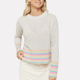 BRODIE Mini Stripe Pearl Crewneck