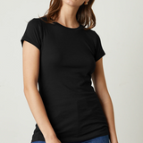 Velvet Jemma Gauzy Fitted Tee Black