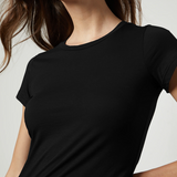 Velvet Jemma Gauzy Fitted Tee Black