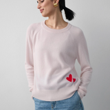 White + Warren Embroidered Heart Sweatshirt