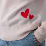 White + Warren Embroidered Heart Sweatshirt