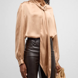 FRAME Femme Tie Neck Blouse