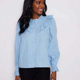 STS Long Sleeve Ruffle Bib Blouse