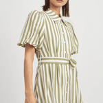 Cece Mini Dress Sage Stripe