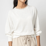 Lilla P Crochet Trim Sweater