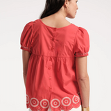 Frances Valentine Whit Embroidered Top