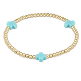 E Newton 3mm Turquoise Cross Bracelet