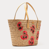 Frances Valentine Embroidered Staw Tote