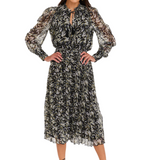 ALLISON NY Floral Maxi Dress Black