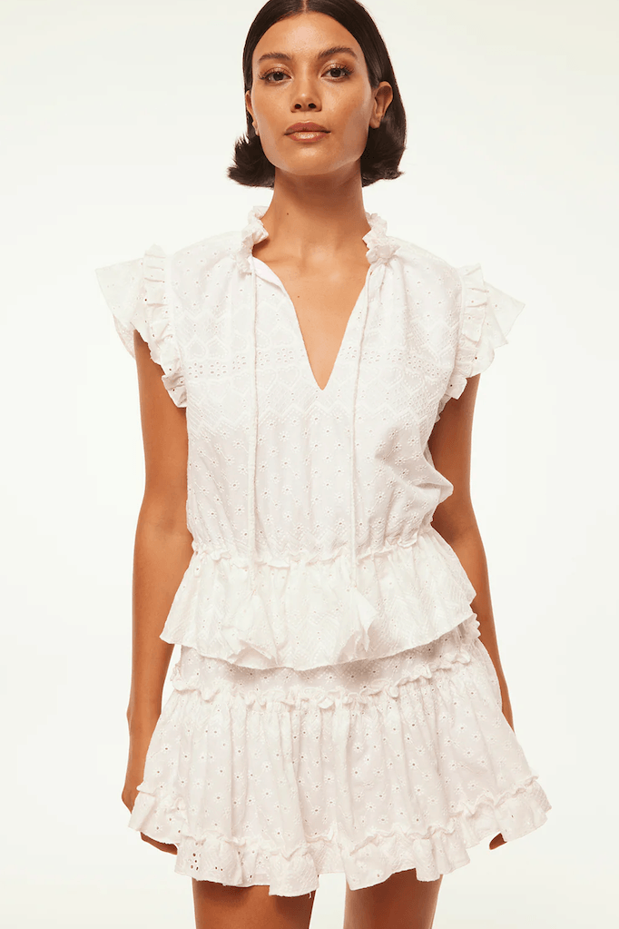 misa los angeles dress MISA LA Iliana Dress White White Eyelet / XS
