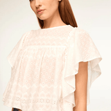 MISA LA Penelope Top White Eyelet