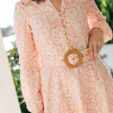 Peach & Lemon Belted Tunic Dress