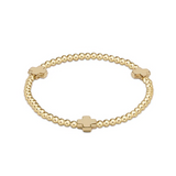 E Newton 3mm Gold Cross Bracelet