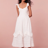 LoveShackFancy Brin Dress White