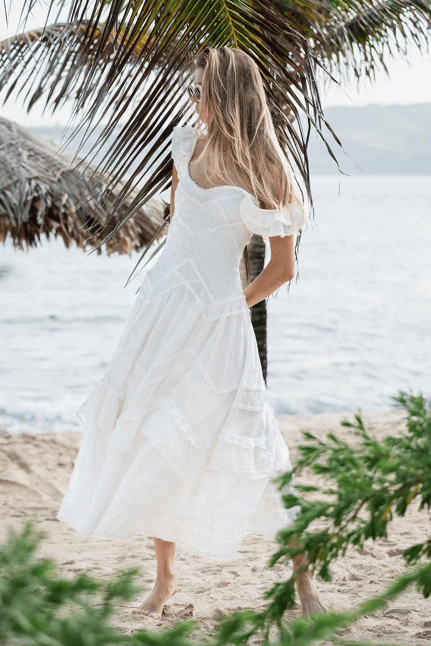 LoveShackFancy Brin Dress White