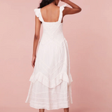 LoveShackFancy Brin Dress White