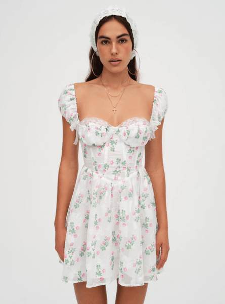 for love and lemons mills ruched mini dress For Love & Lemons