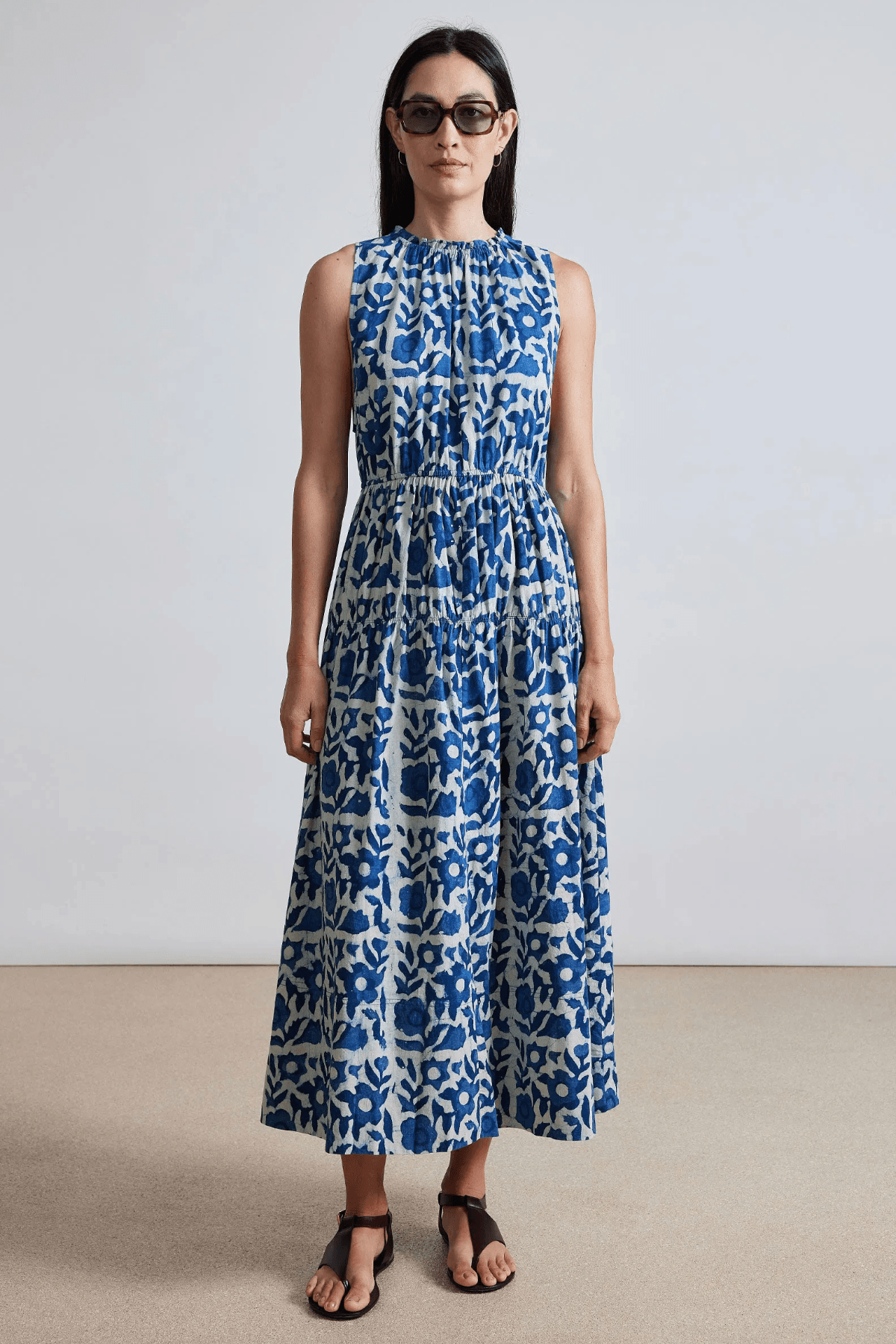 Apiece Apart Arte Tank Dress Batik Indigo