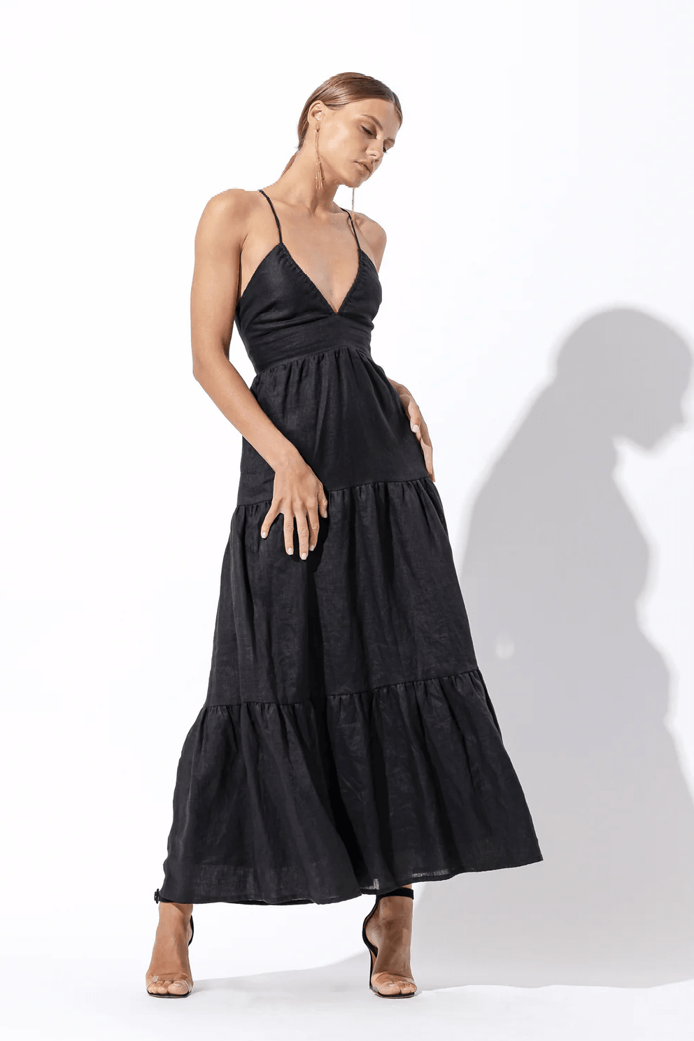 slinky jersey hardware detail strapless maxi dress Oh Polly | Dresses | Kehlanislinky Jersey Hardware Detail Strapless Maxi Dress In Burnt Orange