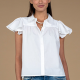 Elizabeth James Val Top White