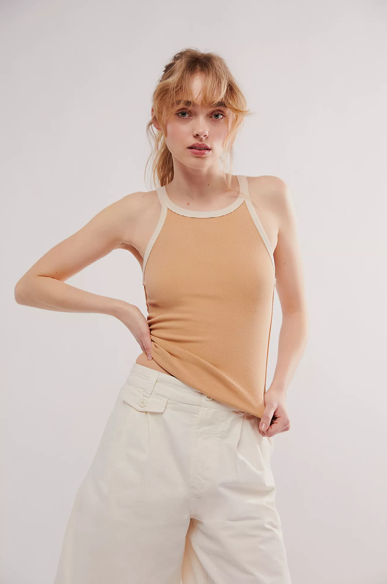 Free People Only 1 Ringer Tank Iced Coffee