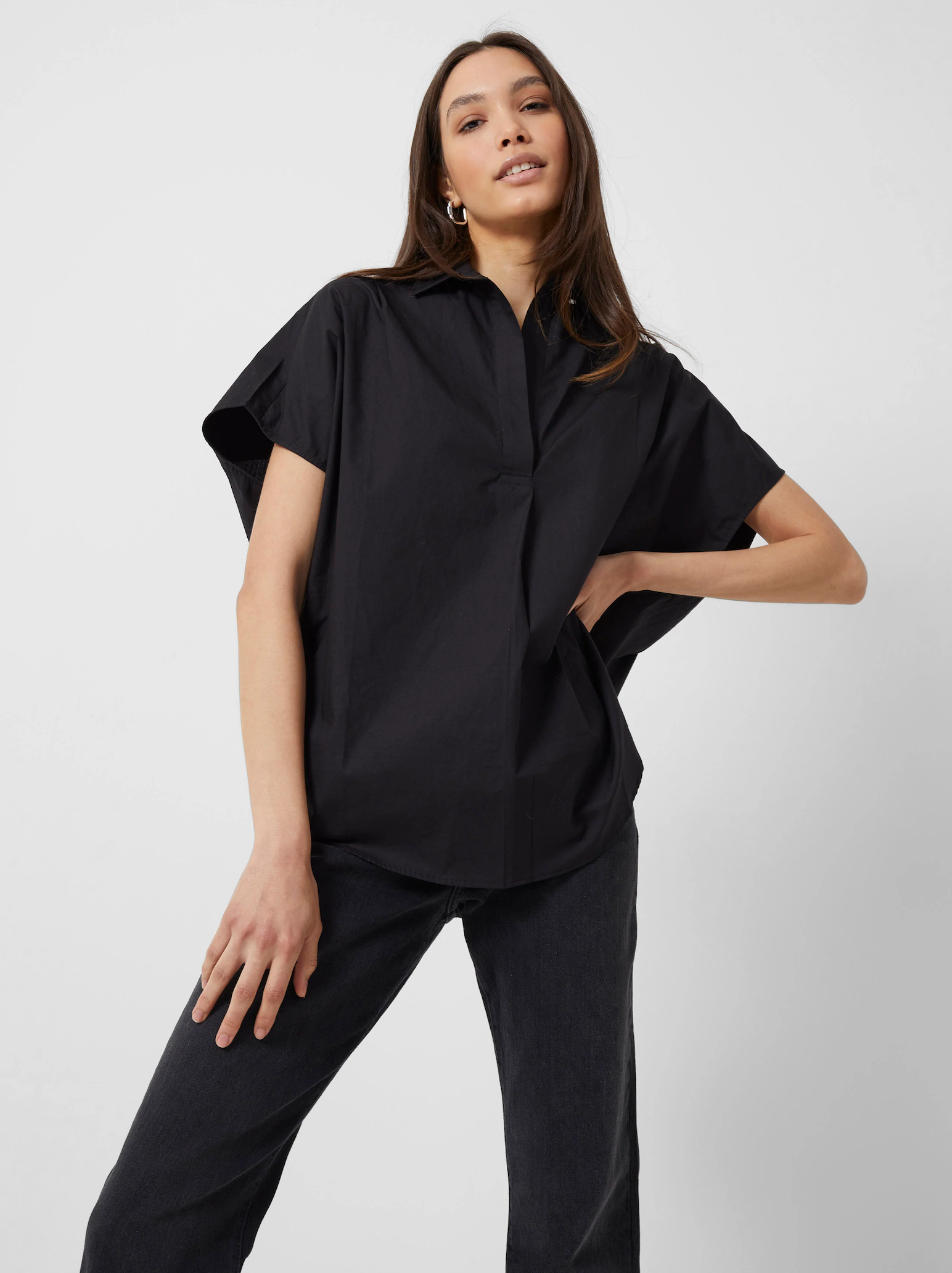French Connection Rhodes Sleeveless Popover Black