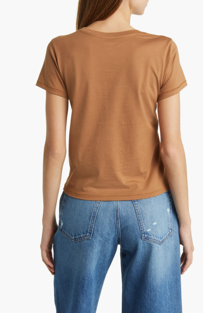 FRAME Fitted Crew Tee Tobacco