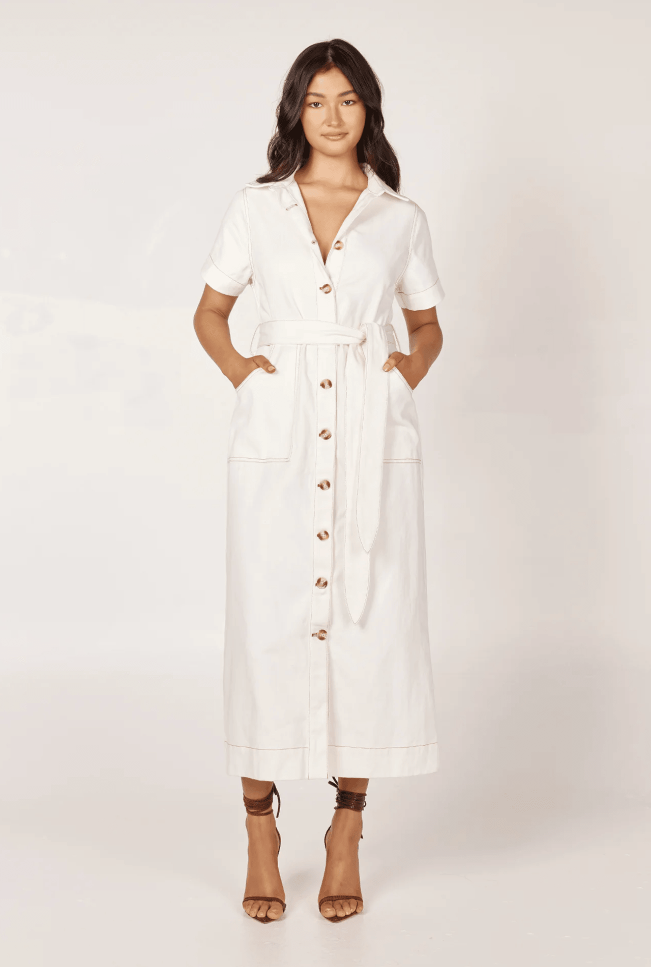 Girl and The Sun Nicole Midi Dress Ivory