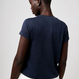 Velvet Casey Linen Knit Tee Navy