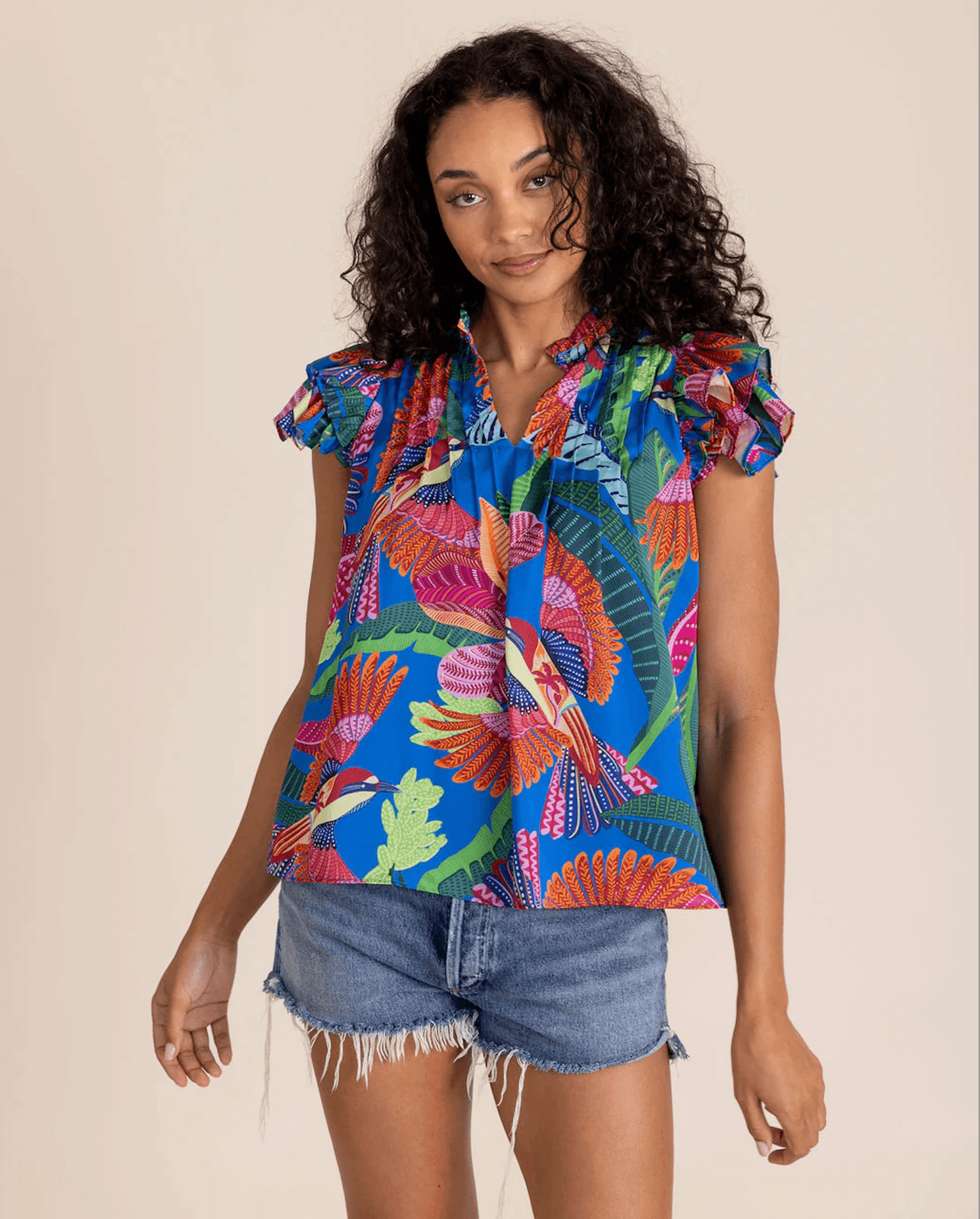 Alden Adair Mattie Top Blue Flock