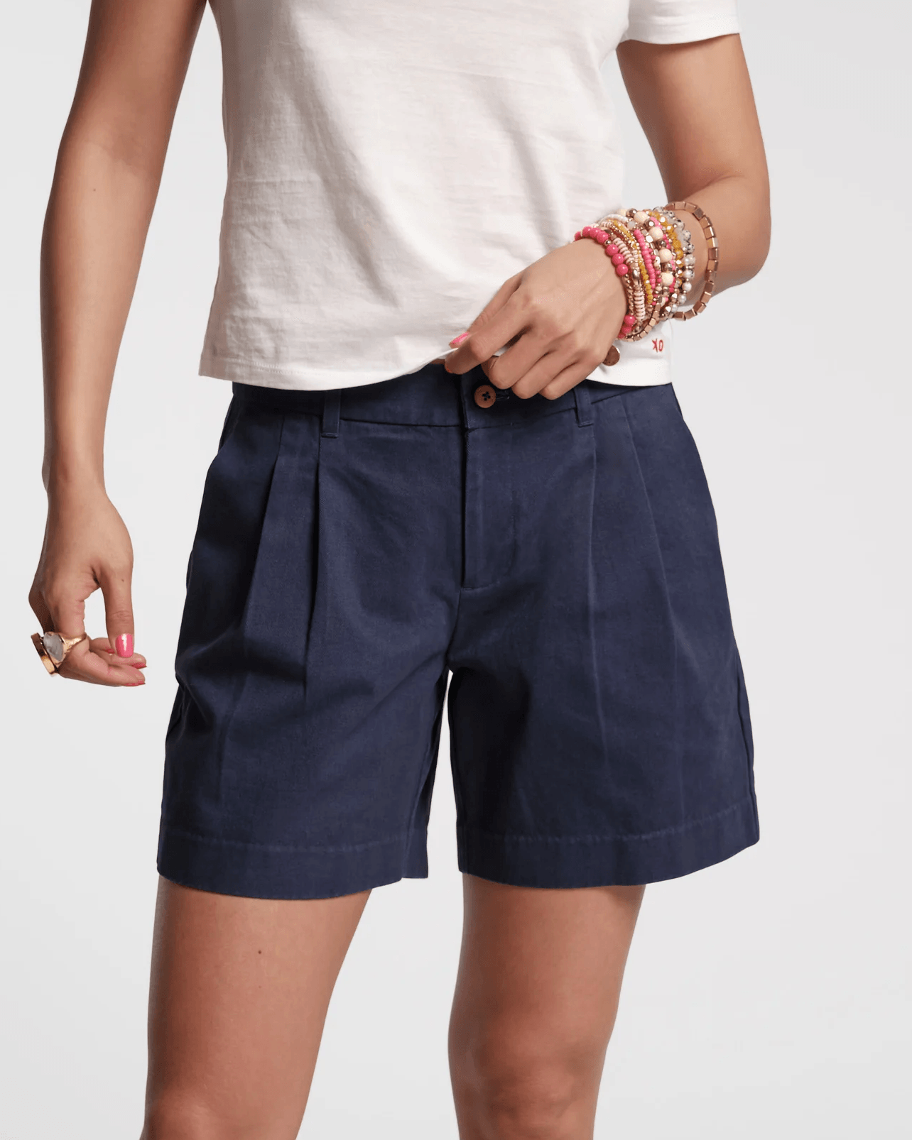 Frances Valentine Benny Short Navy