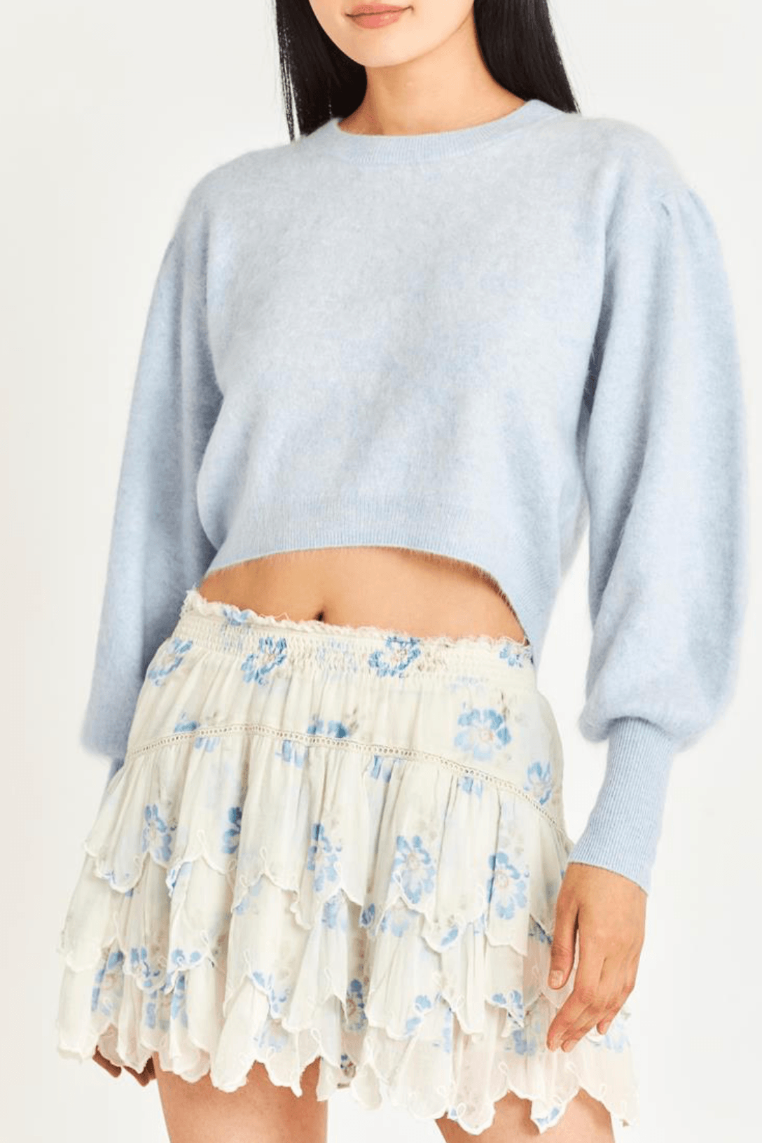 LoveShackFancy Donahue Skirt Alpine Frost