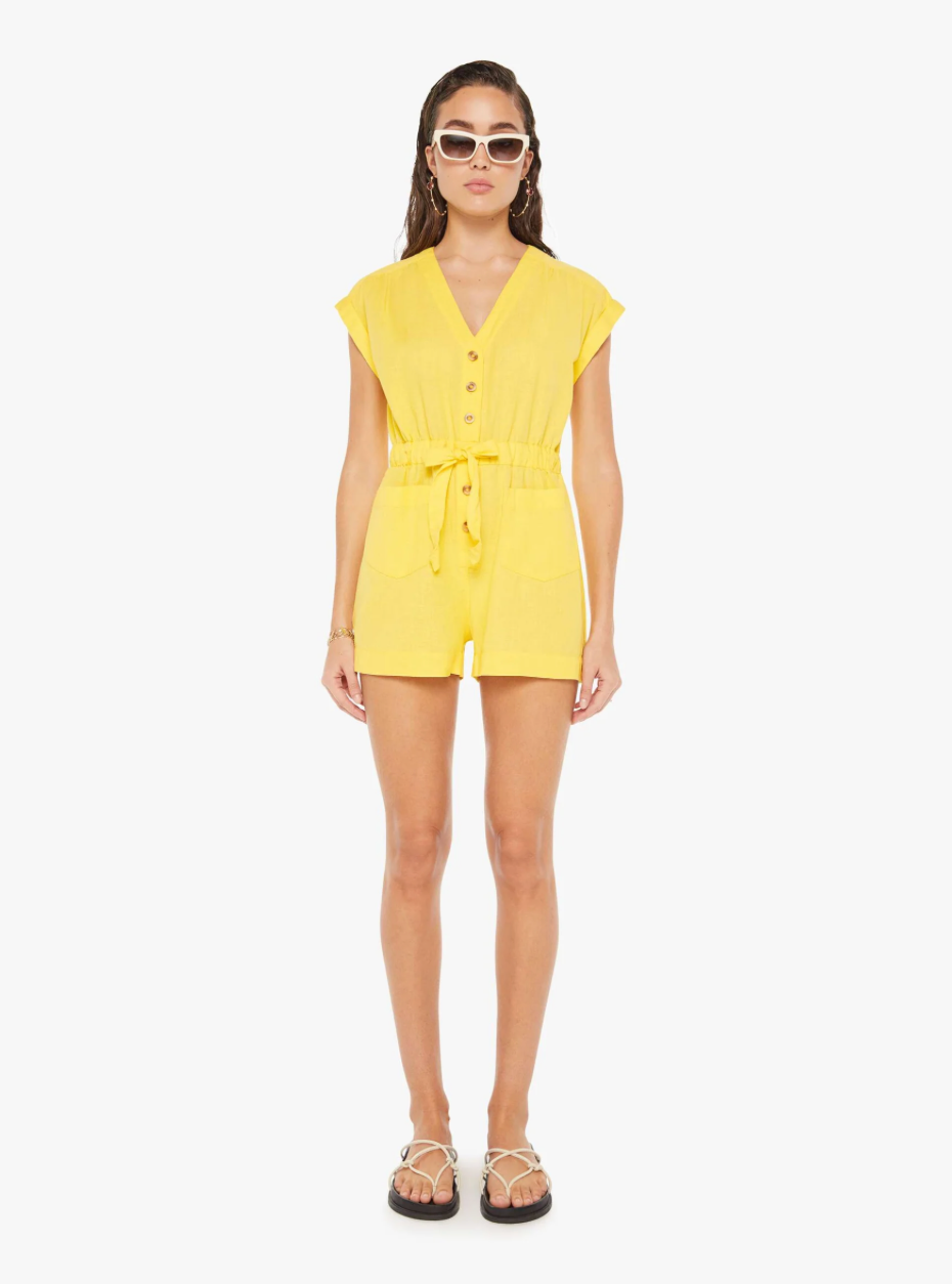 MOTHER The Long Story Short Romper Yellow