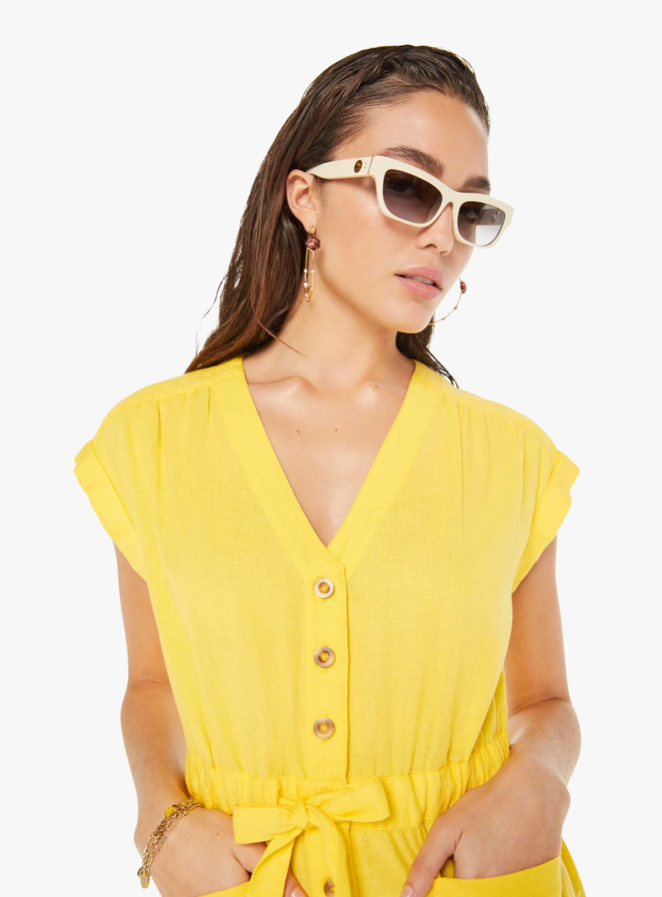 MOTHER The Long Story Short Romper Yellow