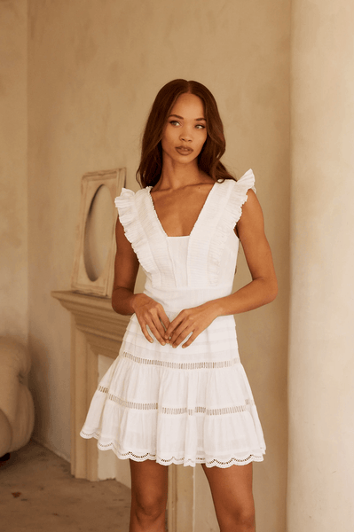 faithfull iris mini dress BTB Los Angeles - Iris Short Dress (Final Sale) - Color: White