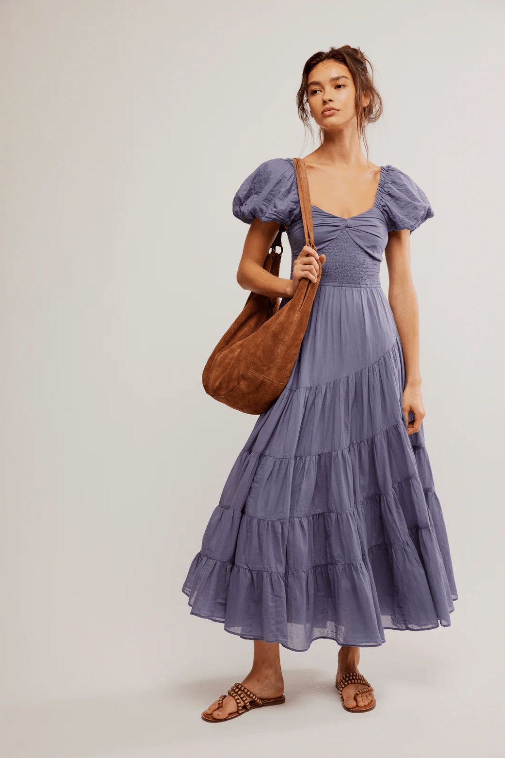 Free People Short Sleeve Sundrenched Maxi Dress in Blue - Size S Free People Short Sleeve Sundrenched Maxi Dress in Blue - Size S
