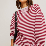 Classic Striped Crew Raspberry Combo