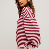 Classic Striped Crew Raspberry Combo