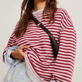 Classic Striped Crew Raspberry Combo