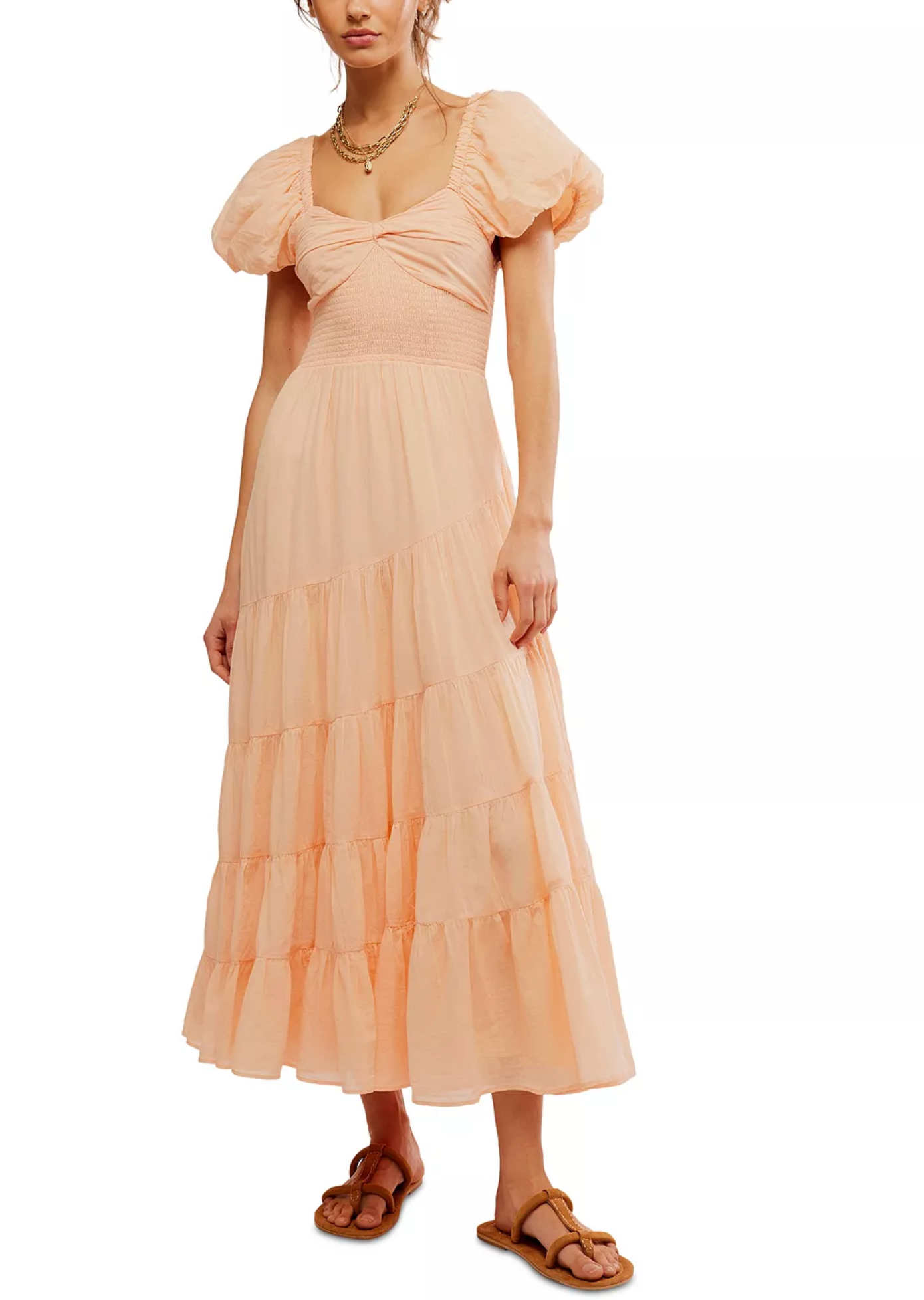 Free People Sundrenched Maxi Almost Apricot