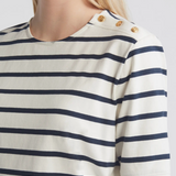 FRAME Button Detail Tee Navy Multi