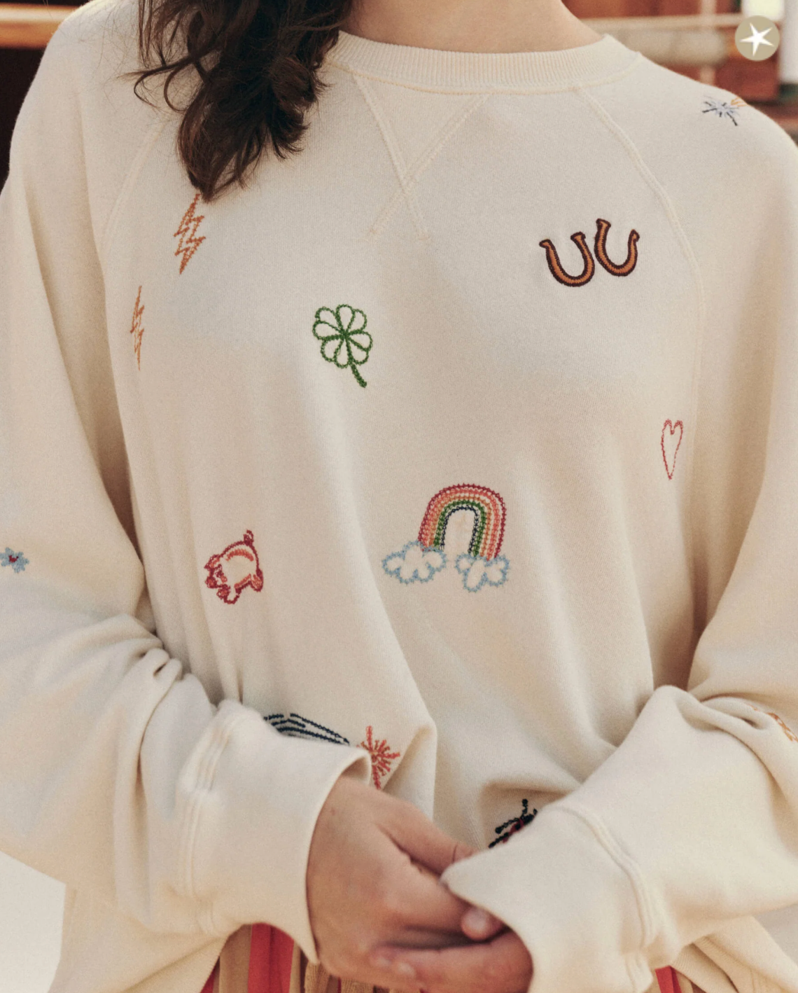 The Great. Slouch Embroidered Charm Sweatshirt