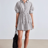 Anna Shirt Dress Sand Stripe