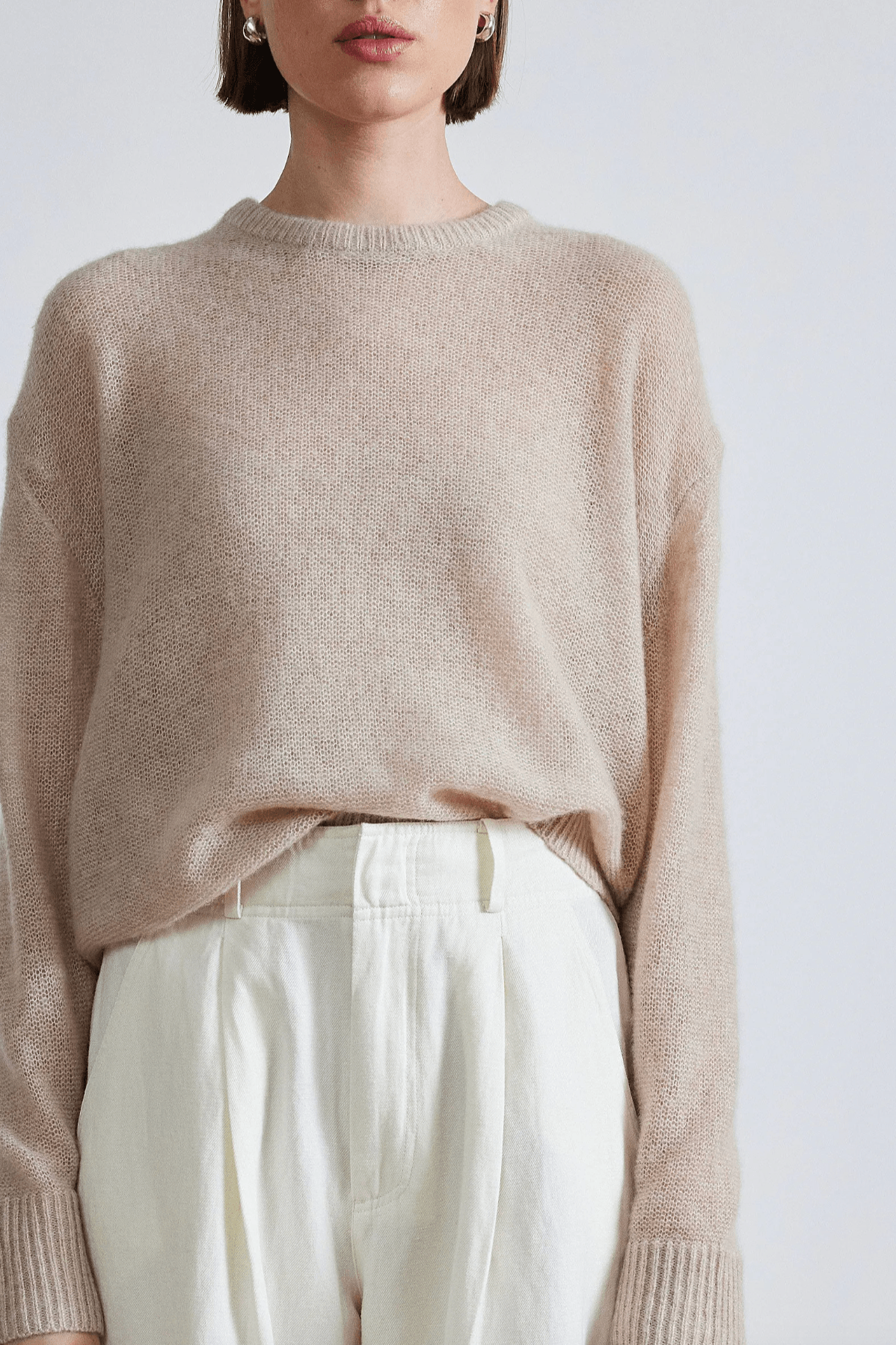 Apiece Apart Tissue Weight Sweater Sand