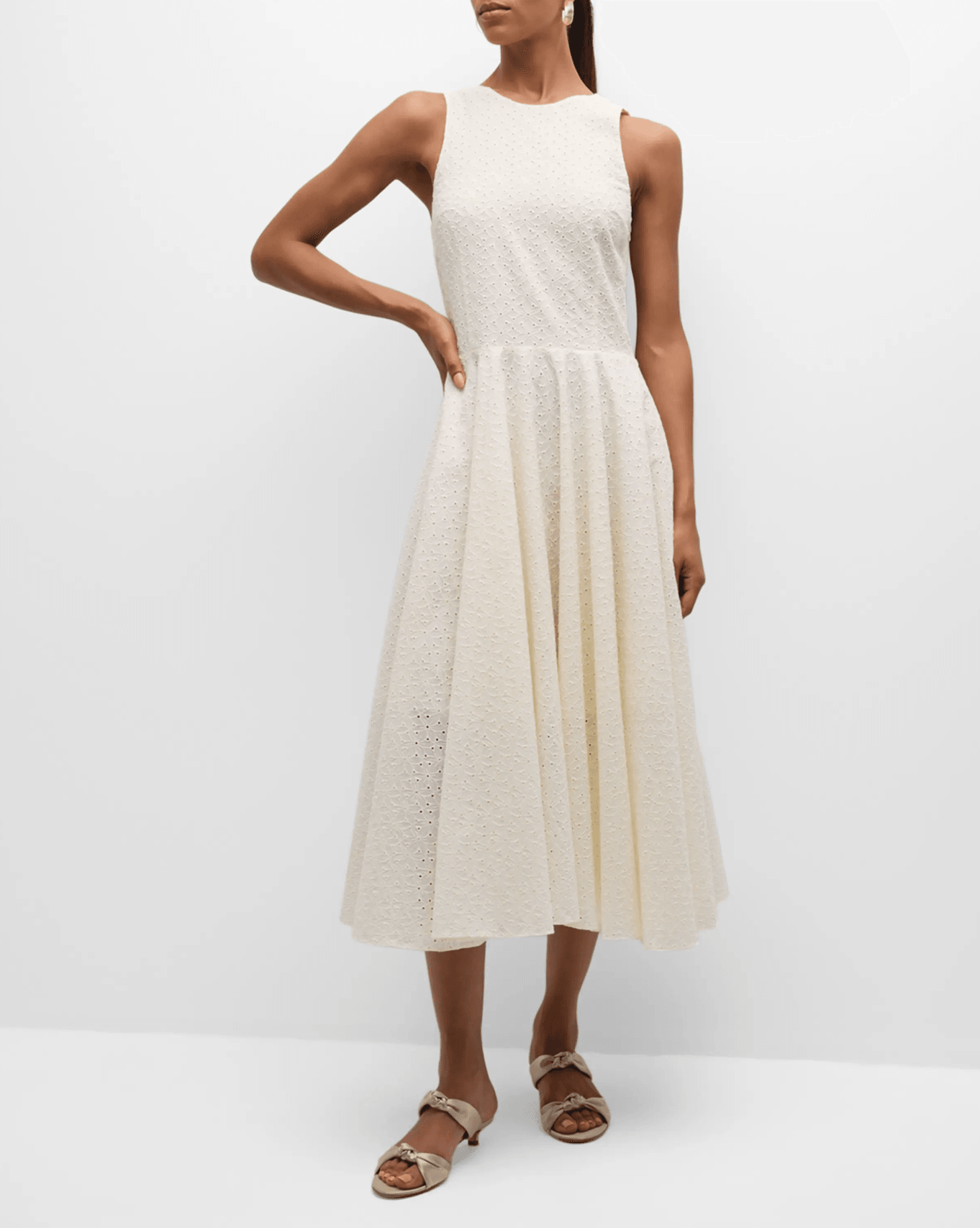 cream eyelet dress CARMINE EYELET DRESS S / Cream